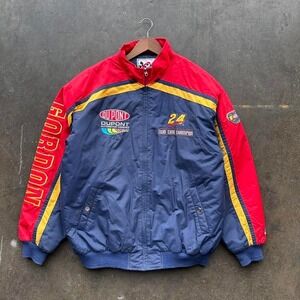 Vintage Jeff Gordon DuPont Nylon Puffer Jacket Size Large